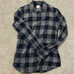 J Crew Women’s Perfect Shirt Navy Large Check Gingham XS